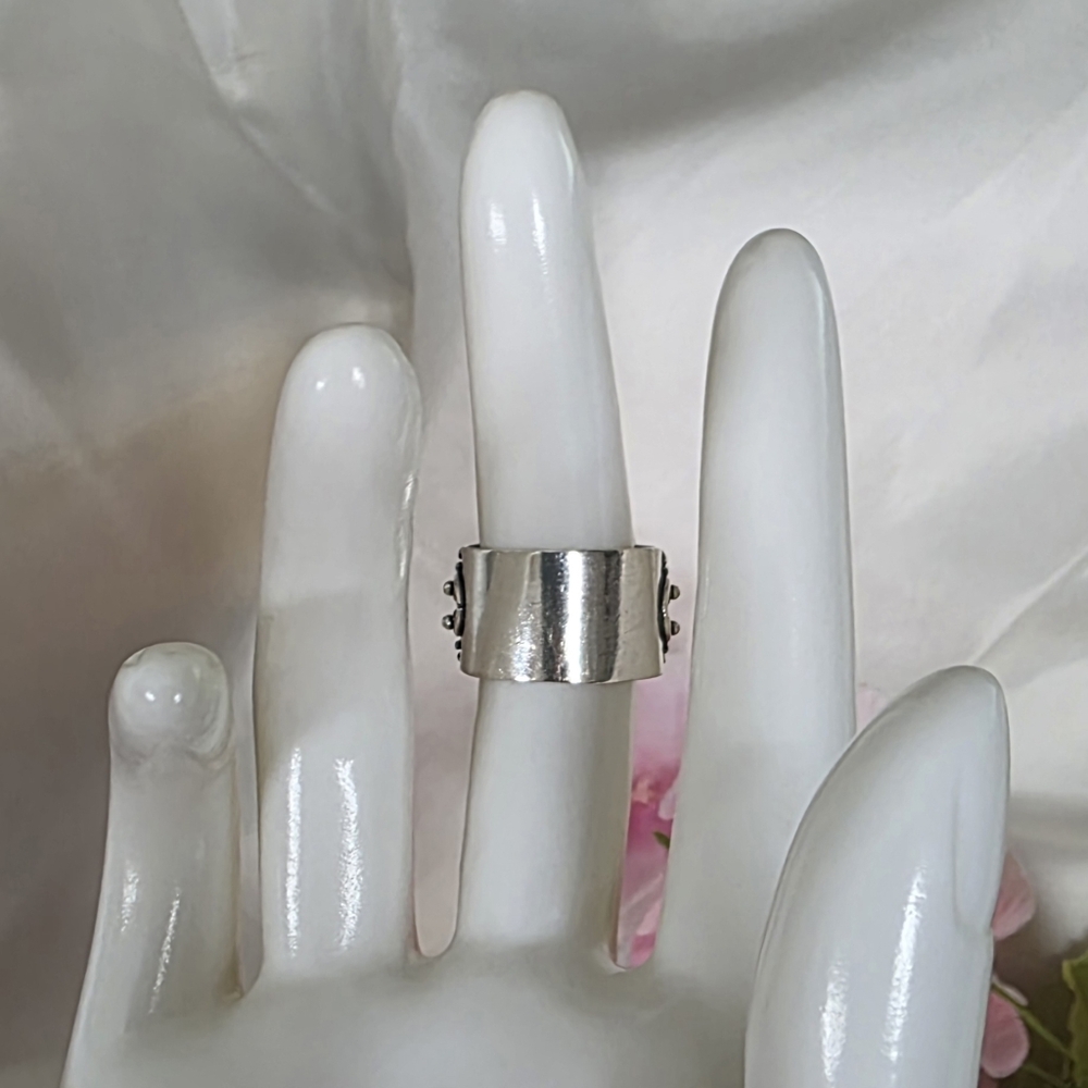 Sterling Silver Rectangle Malachite Green Stone R… - image 6